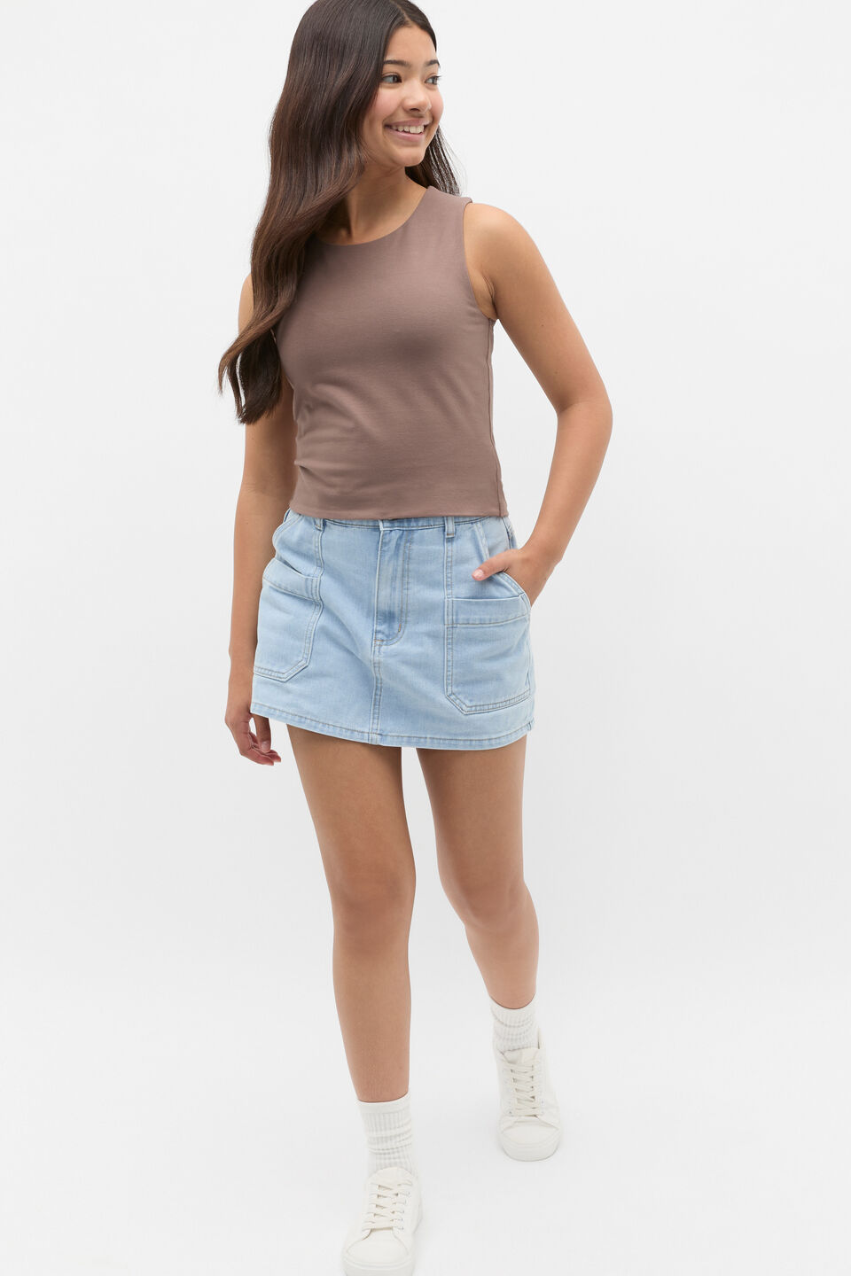 Scoop Neck Tank  Mushroom