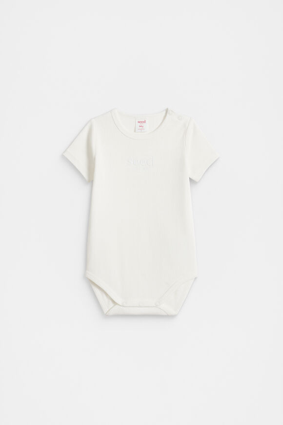 Core Rib Logo Bodysuit  Canvas  hi-res