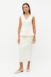 Wool Crepe V Neck Top  Cloud Cream  hi-res