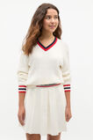 V Neck Knit Sweater  Light Cream  hi-res