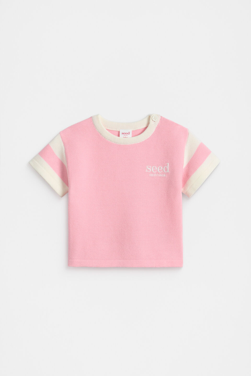 Logo Knit Tee  Bubblegum