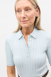 Rib Half Placket Polo Top  Bluebell  hi-res