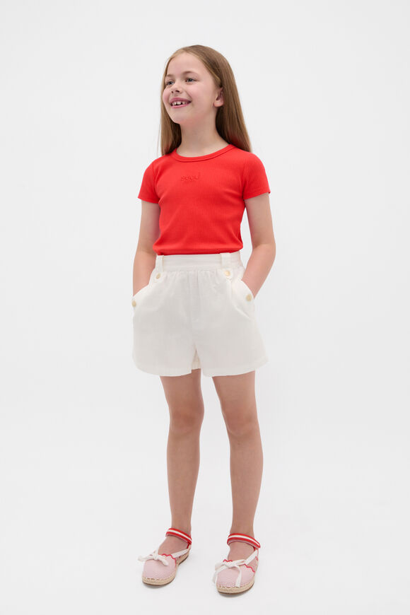 Core Logo Rib Tee  Strawberry Red  hi-res