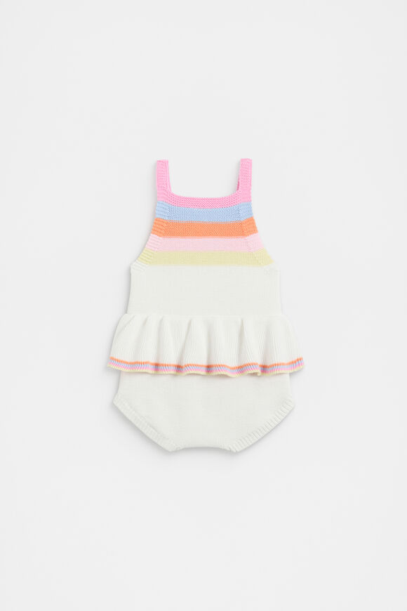 Stripe Knit Romper  Canvas  hi-res
