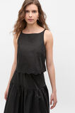 Poplin Scallop Top  Black  hi-res
