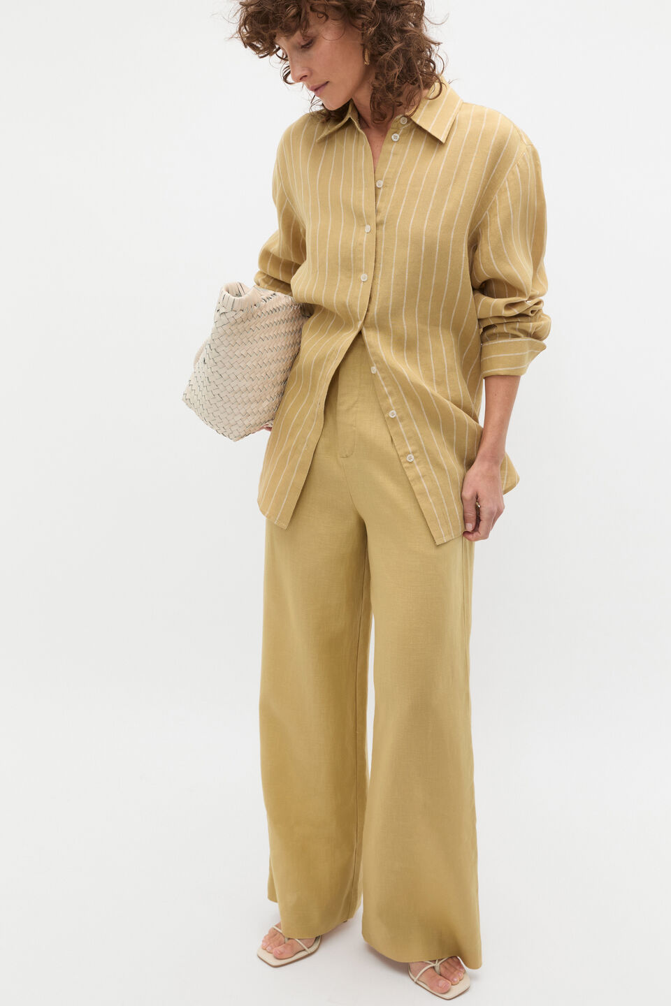 Core Linen Waisted Pant  Honey