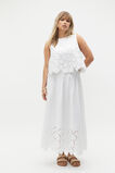 Lace Broderie Midi Skirt  Whisper White  hi-res