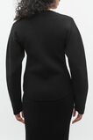 Crepe Ribbed Cardigan  Black  hi-res