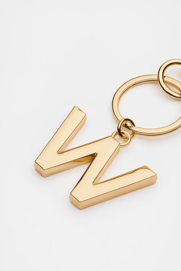 Gold Initials Keyring  W  hi-res