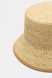 Trim Detail Raffia Bucket Hat  Caramel  hi-res