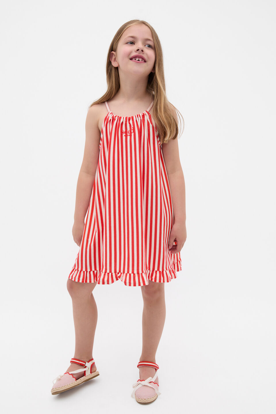 Stripe Logo Dress  Strawberry Red