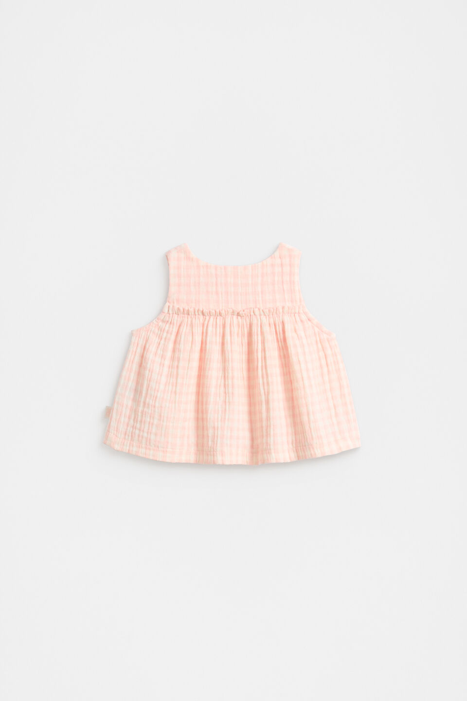 Cheesecloth Button Top  Pretty Pink