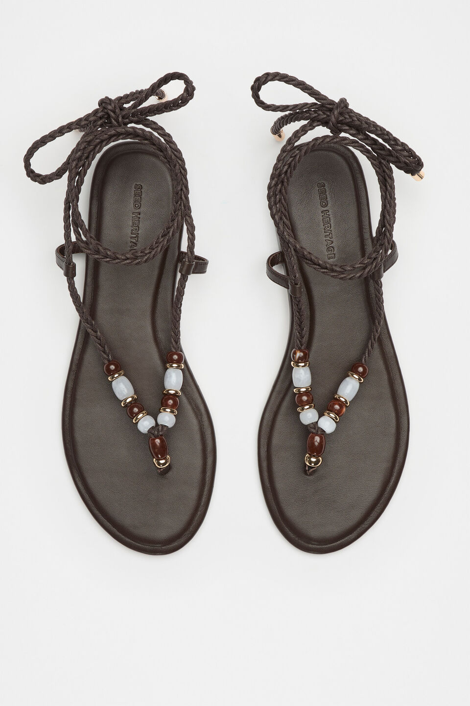 Andie Beaded Sandal  Chocolate