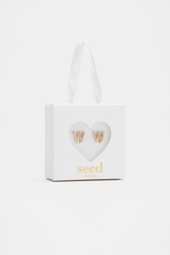 Initial Clip On Earings  W  hi-res