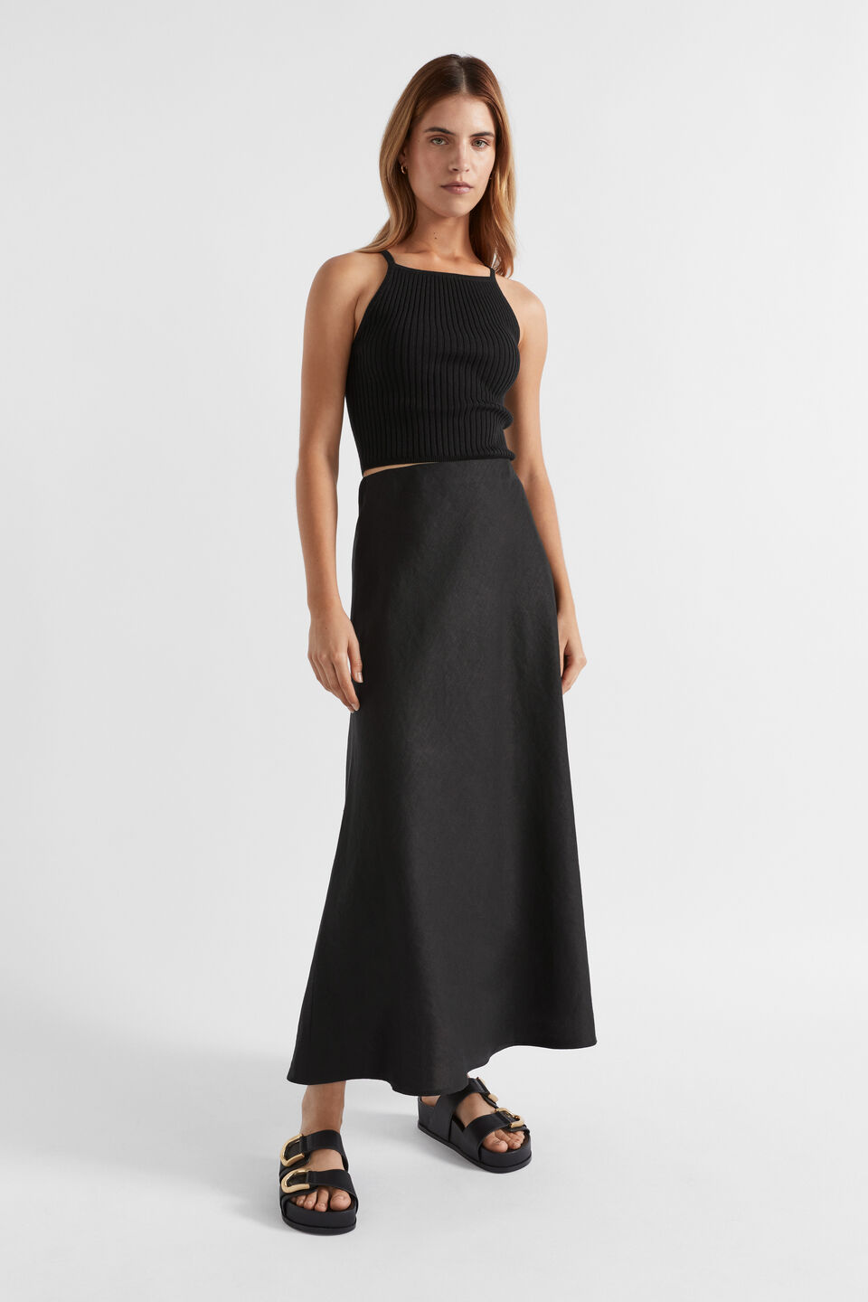 Rib Knit Camisole  Black