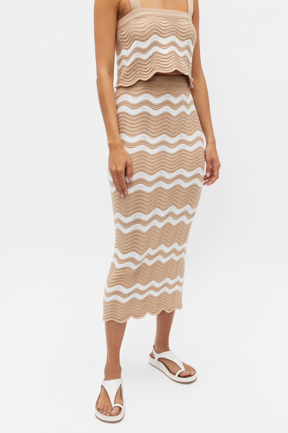 Crochet Midi Skirt  Nougat