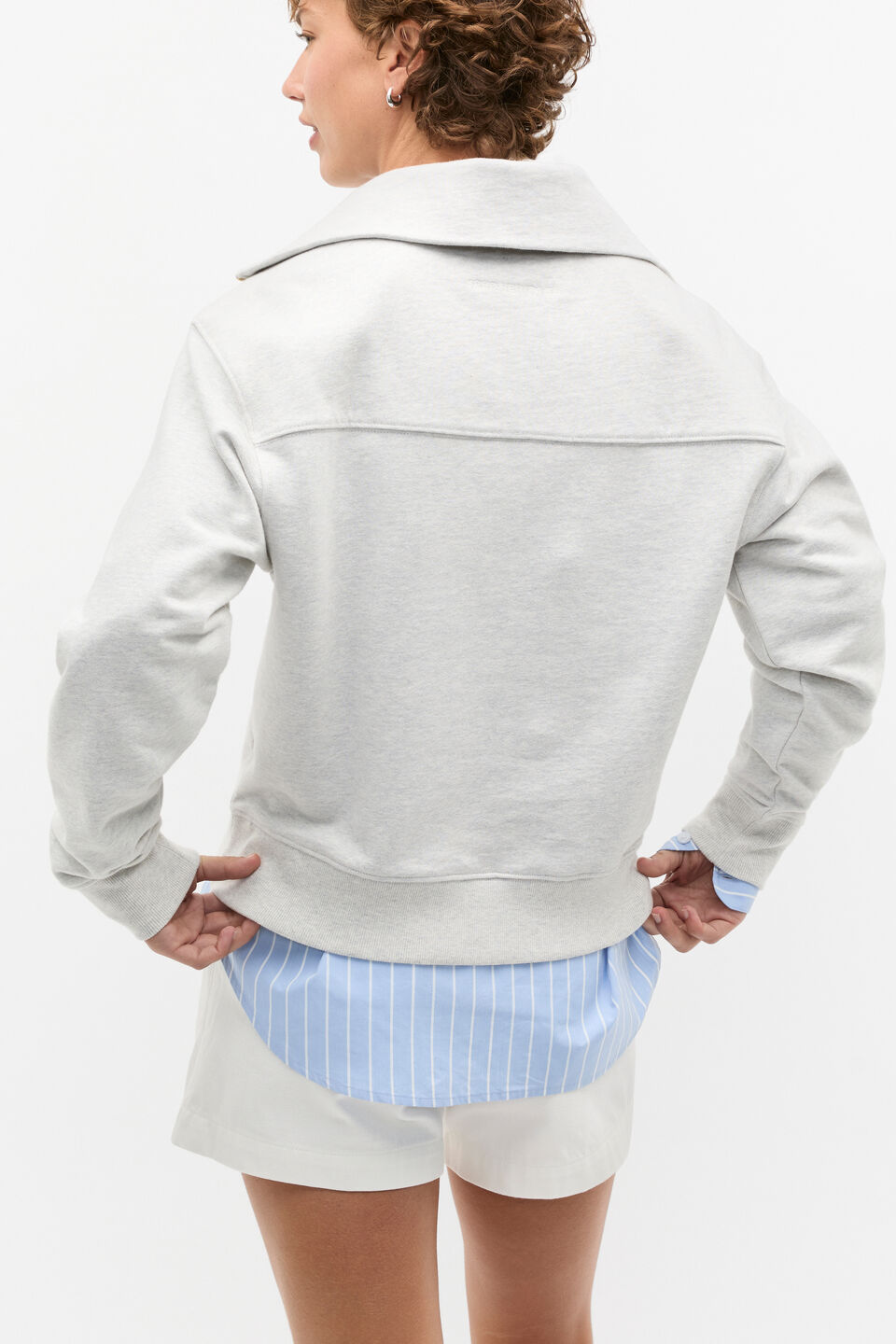 Core Heritage Half Zip Sweat  Vintage Grey Marle