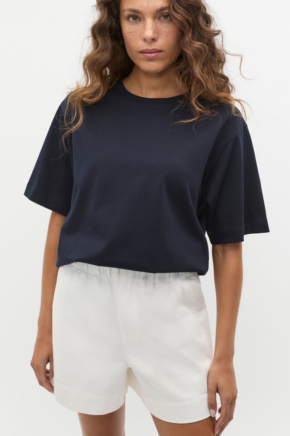 Oversized Longline Tee  Twilight Blue