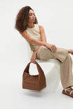 Leather Curved Tote  Deep Tan  hi-res