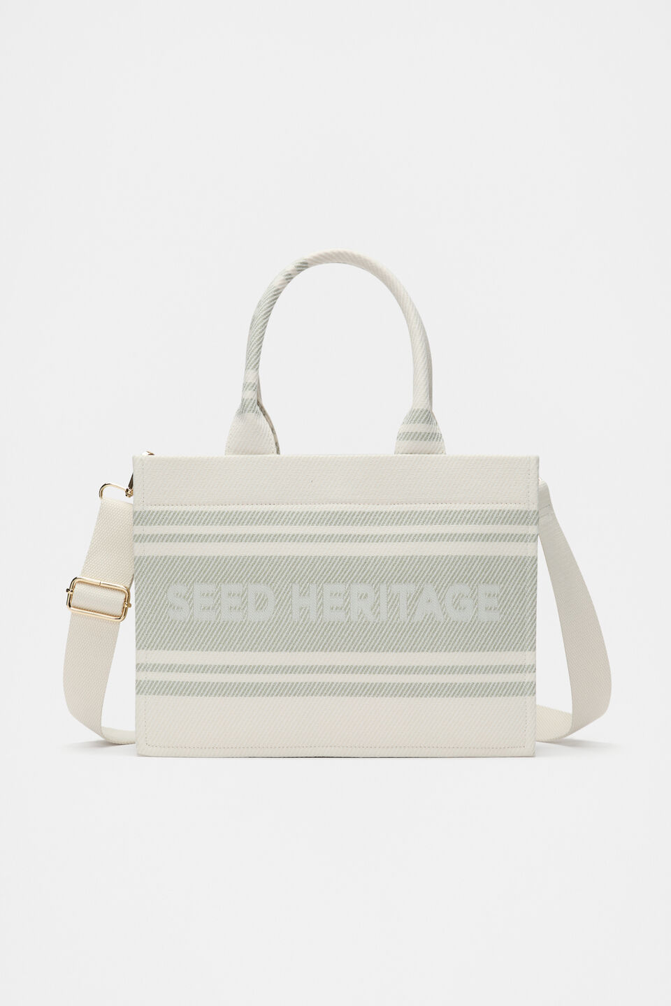 Woven Mini Structured Tote  Pale Olive