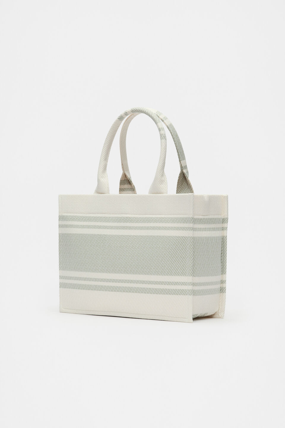 Woven Mini Structured Tote  Pale Olive