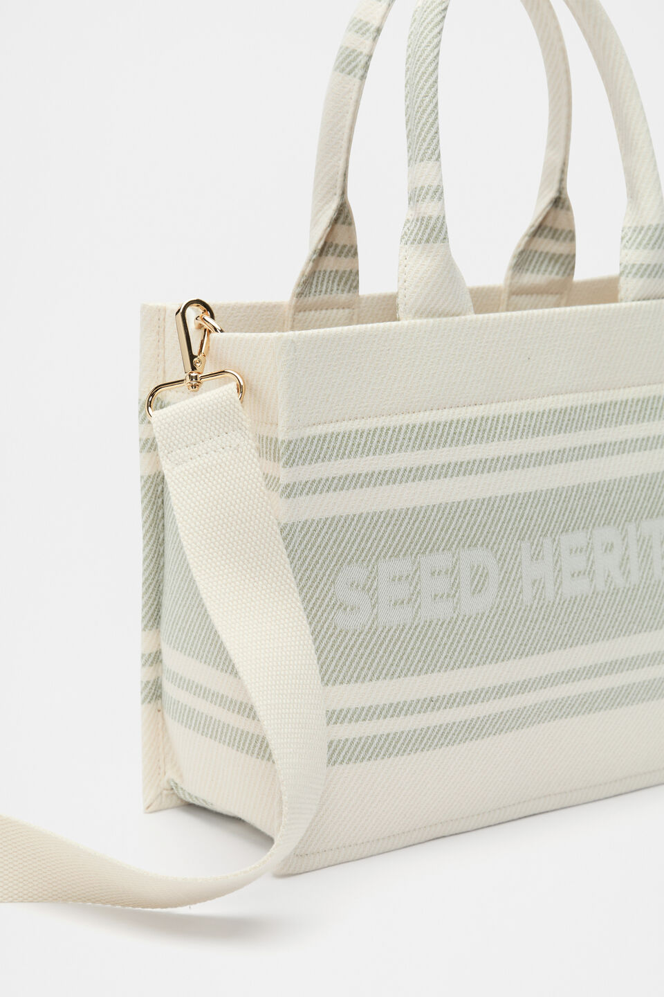 Woven Mini Structured Tote  Pale Olive