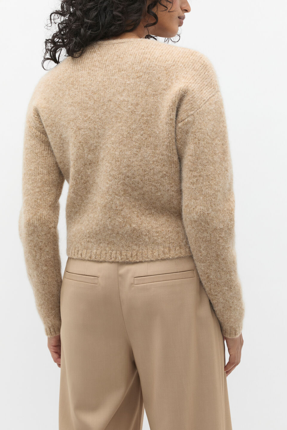 Lofty Cropped Button Cardigan  Rye Marle