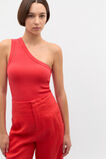 Rib One Shoulder Tank  Electric Crimson  hi-res