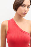 Rib One Shoulder Tank  Electric Crimson  hi-res