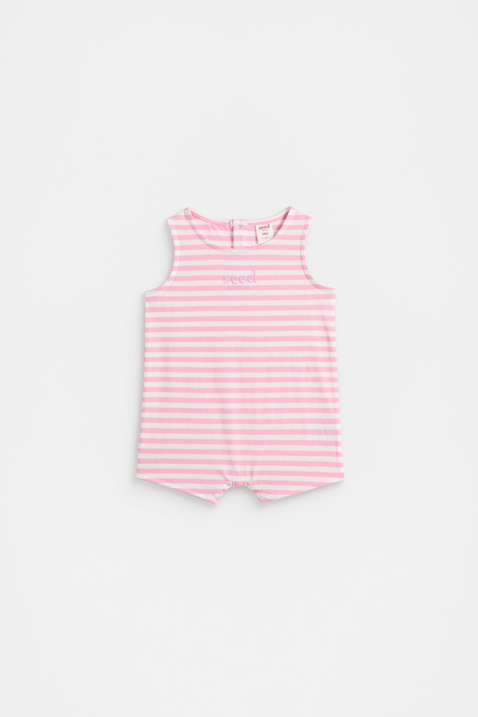 Stripe Romper  Candy Pink