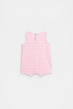 Stripe Romper  Candy Pink  hi-res
