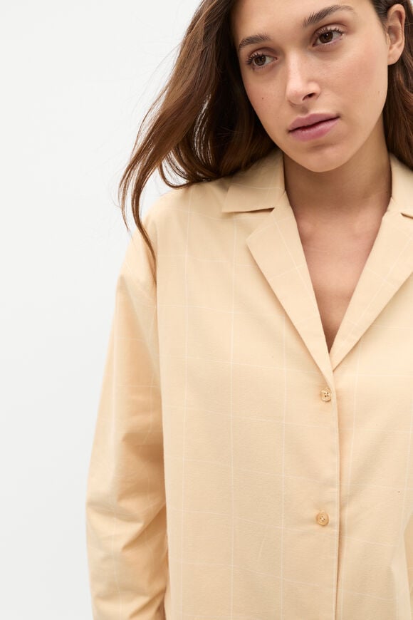 Flannelette Shirt and Pant PJ Set  Marzipan  hi-res