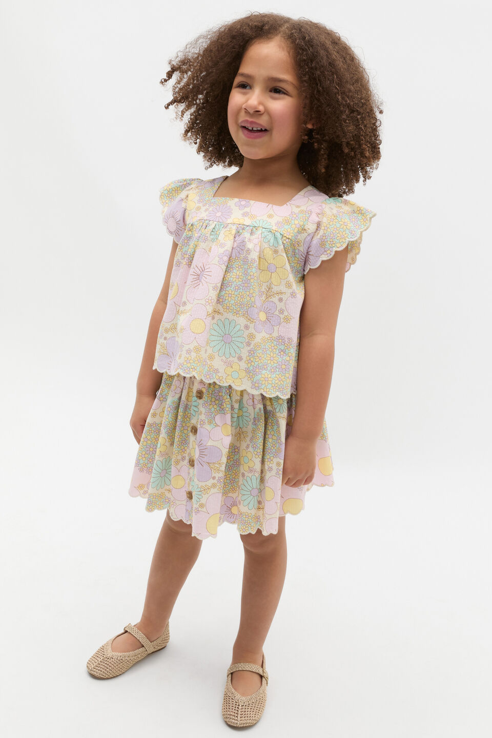 Floral Top  Vintage Cream