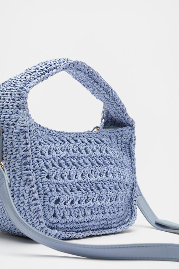 Woven Mini Cross Body Bag  Cornflower Blue  hi-res