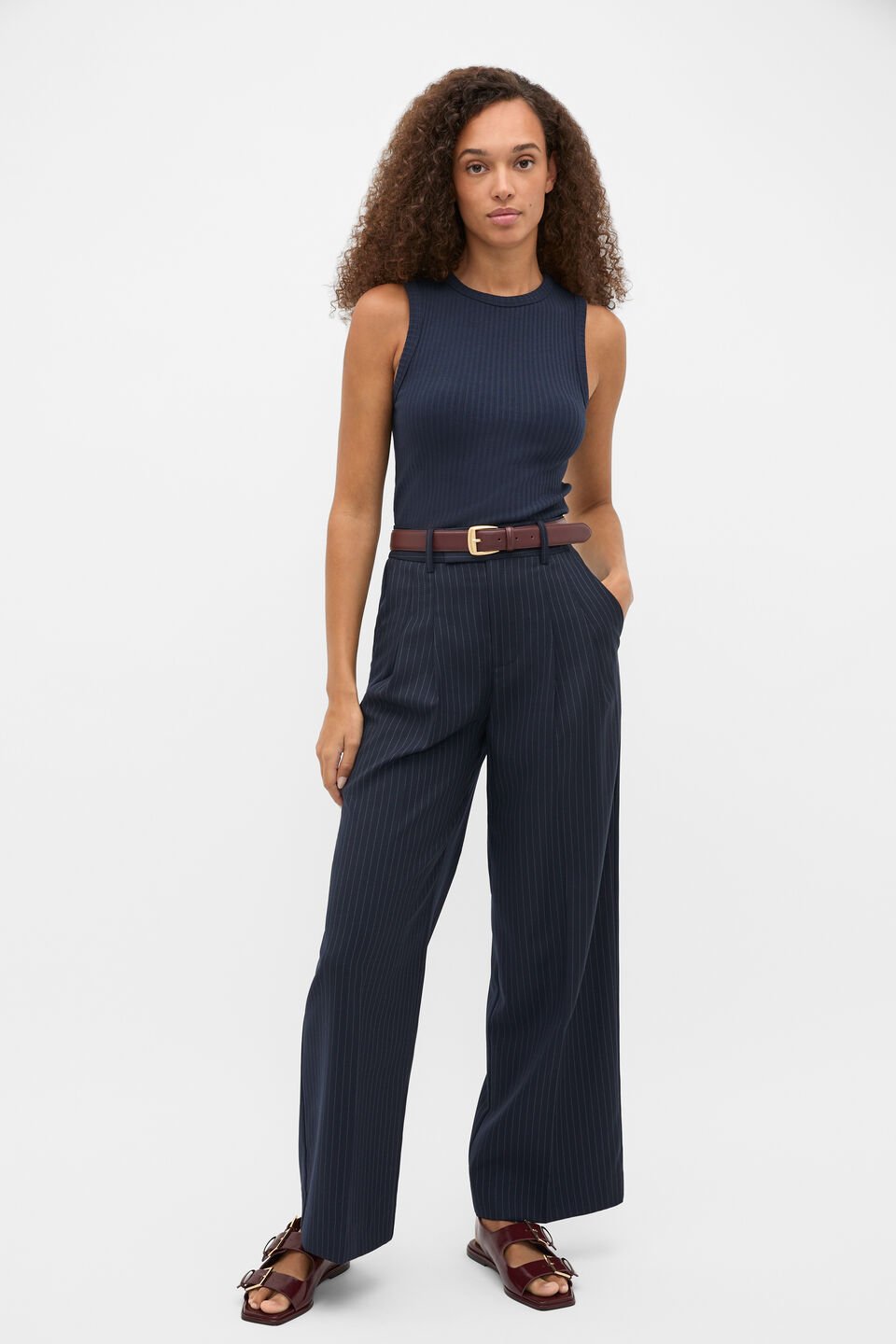 Cotton Rib Tank  Twilight Blue