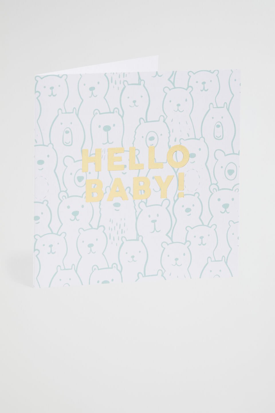 Large Bears Hello Baby Card  Multi