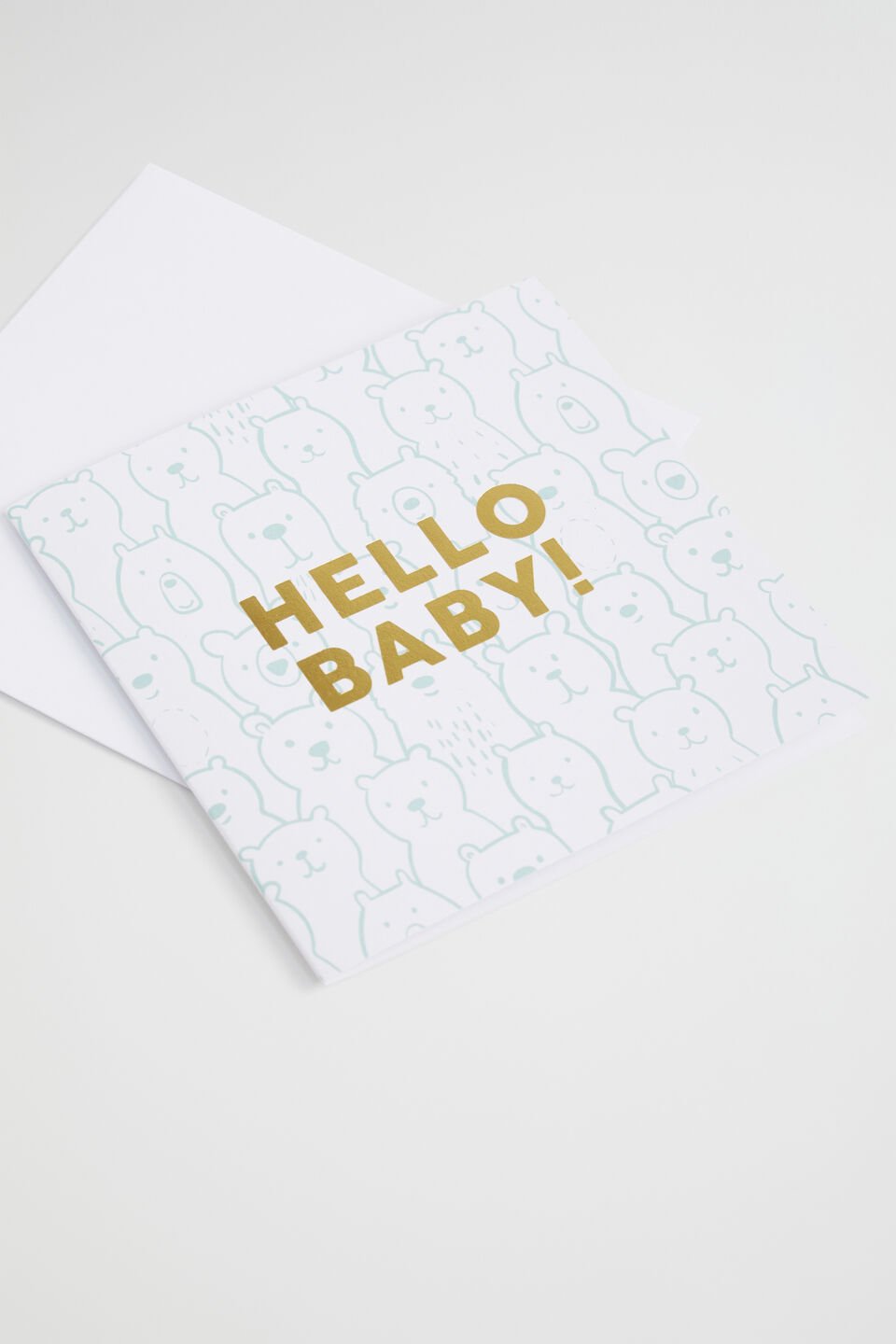 Large Bears Hello Baby Card  Multi