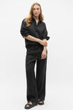 Core Linen Wide Leg Tie Pant  Black  hi-res