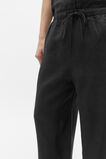 Core Linen Wide Leg Tie Pant  Black  hi-res