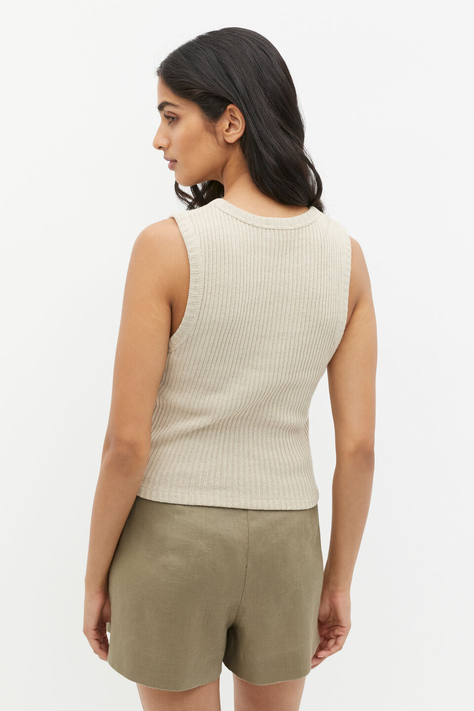 Textured Rib Tank  Cool Sand