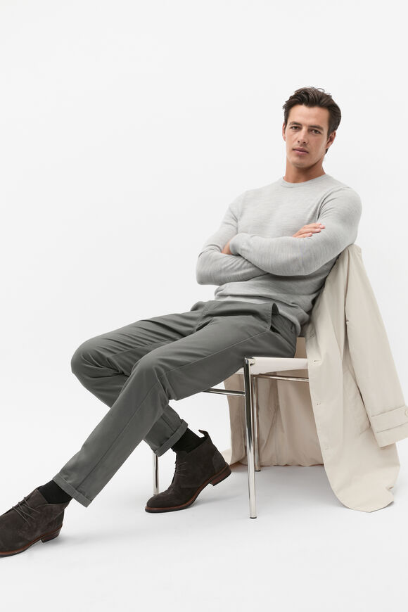 Merino Wool Crewneck  Silver Marle  hi-res