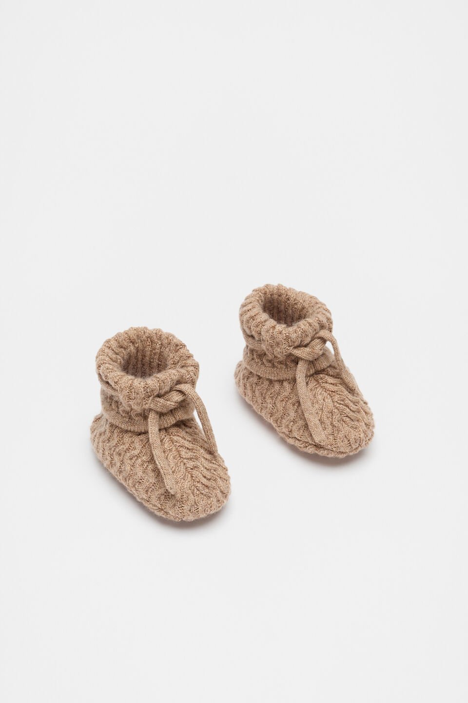 Cable Knit Booties  Nutmeg Marle