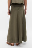 Core Linen Seam Front Skirt  Olive Leaf  hi-res