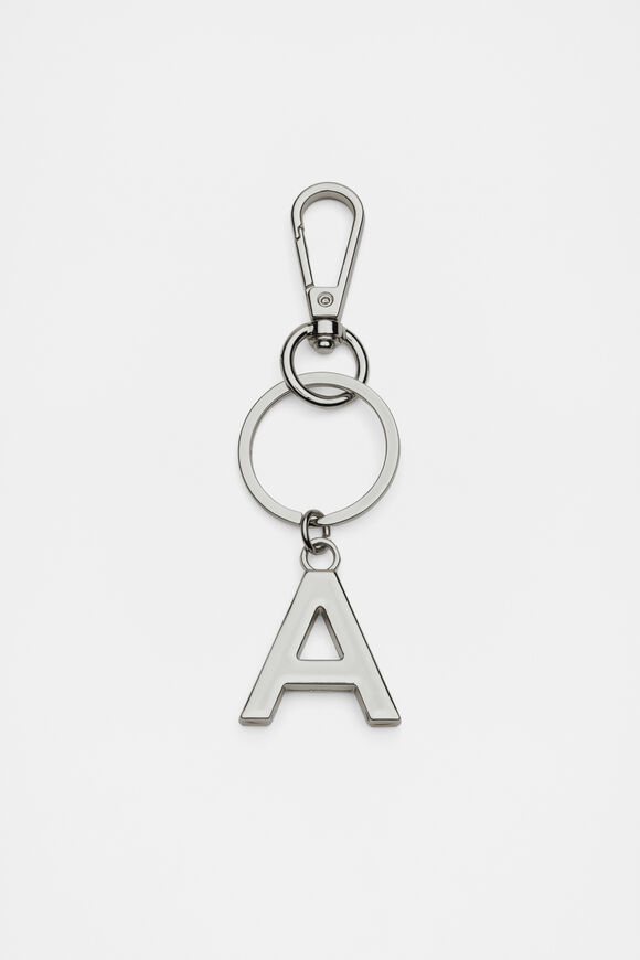 Silver Initials Keyring  A  hi-res