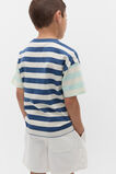 Colourblock Stripe Logo Tee  Washed Navy  hi-res