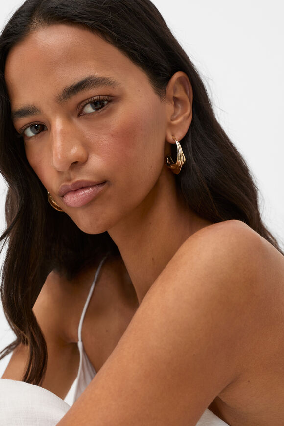 Oval Hoop Earring  Gold  hi-res