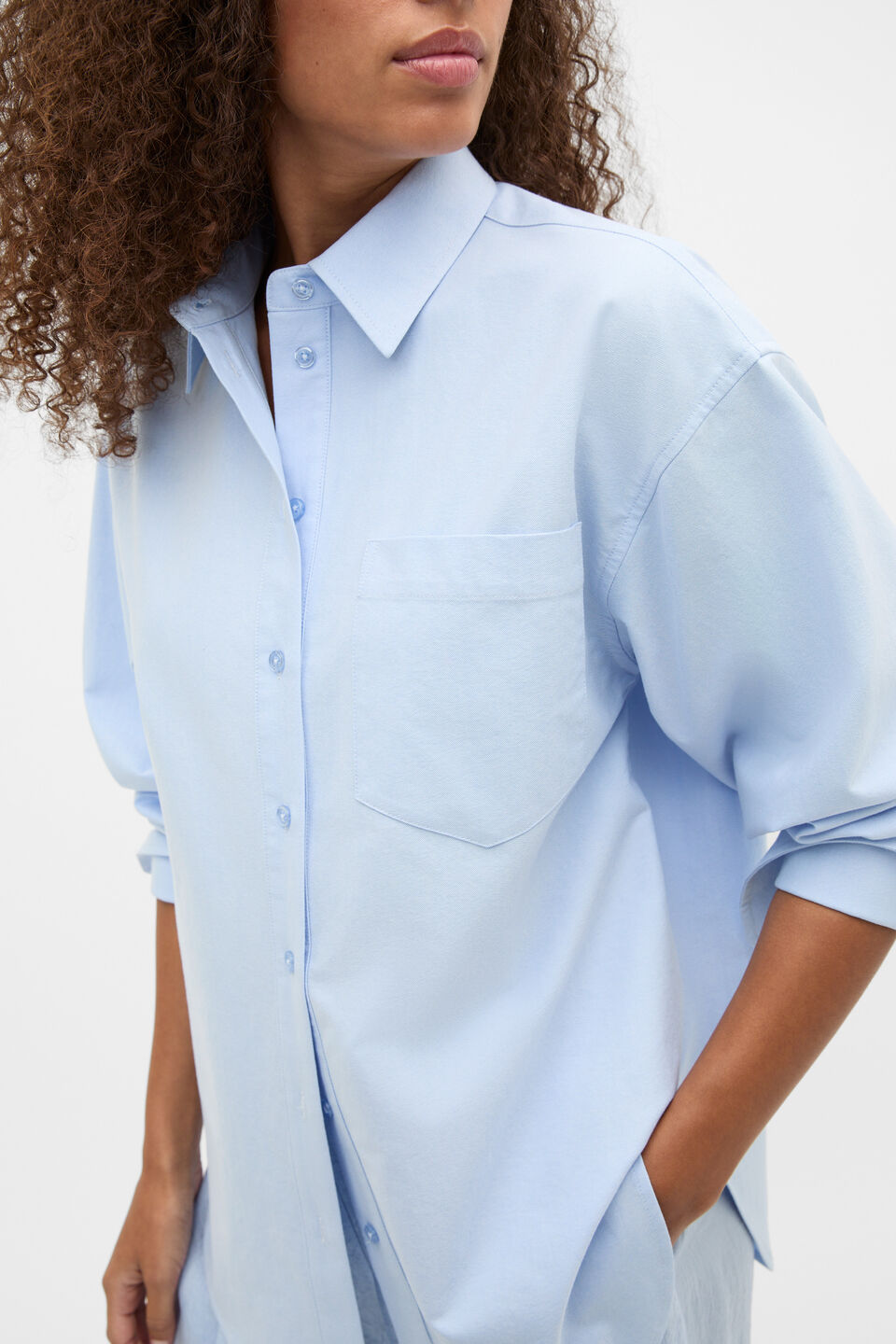 Cotton Relaxed Shirt  Arctic Blue