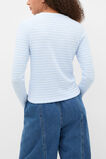 Self Stripe Textured Top  Arctic Blue Stripe  hi-res
