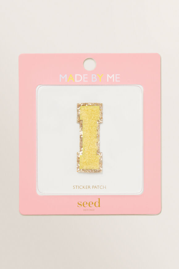 Made By Me Glitter Initial Patch  I  hi-res