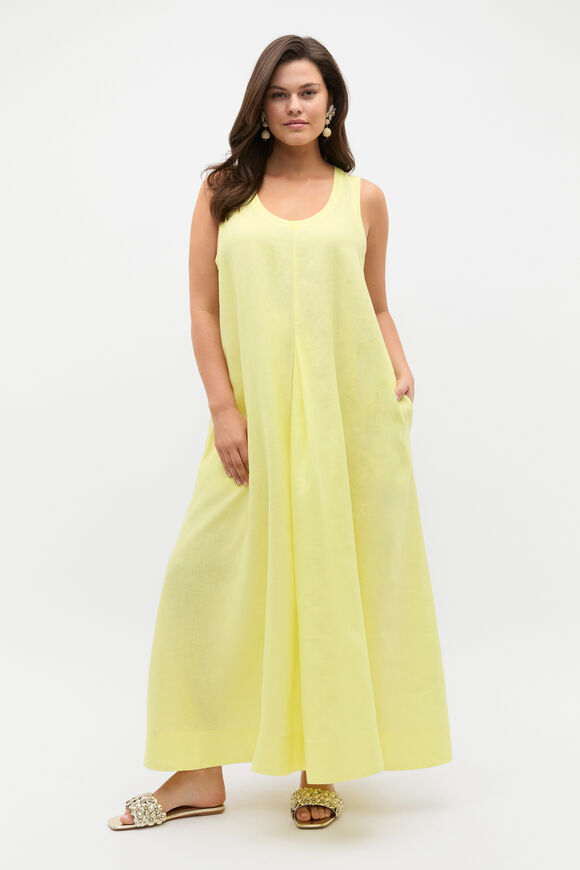 Linen Swing Maxi Dress  Lemongrass  hi-res